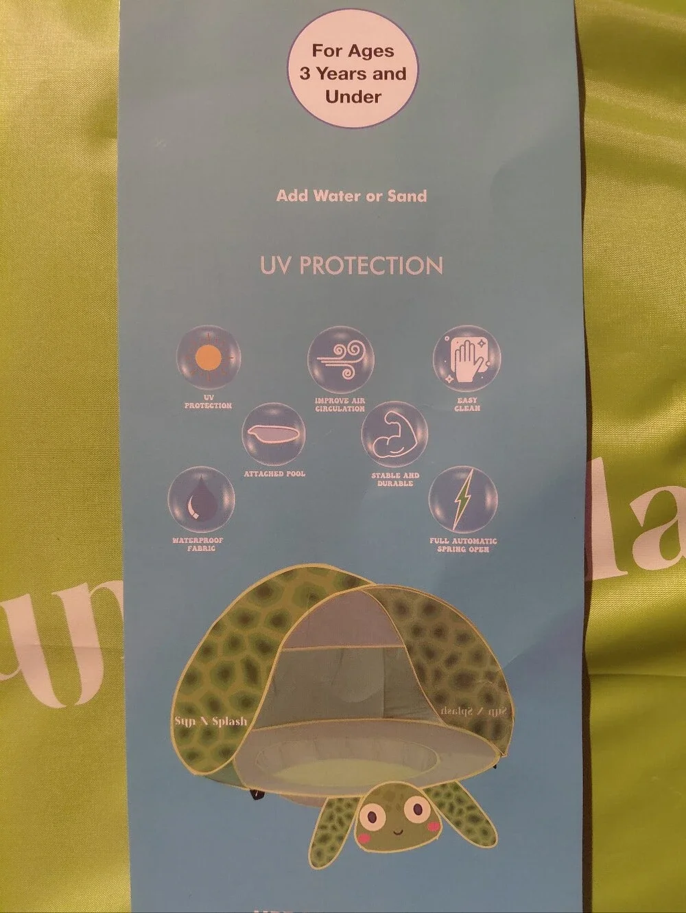 Baby Turtle Portable Pool Tent - Green